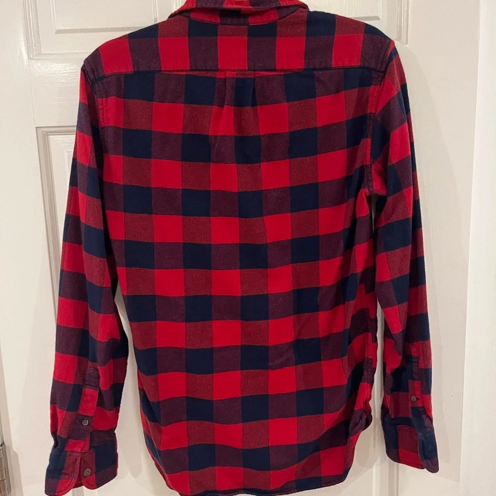Jcrew Red and Navy Plaid Men's Flannel